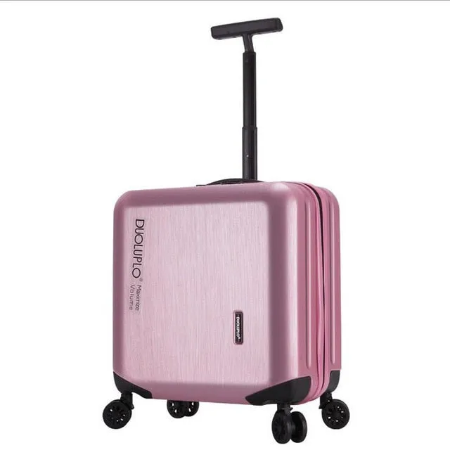 18"20" Carry-On Suitcase With Wheels Girl And Menpink Luggage Travel Bag Trolley Bags Children'S