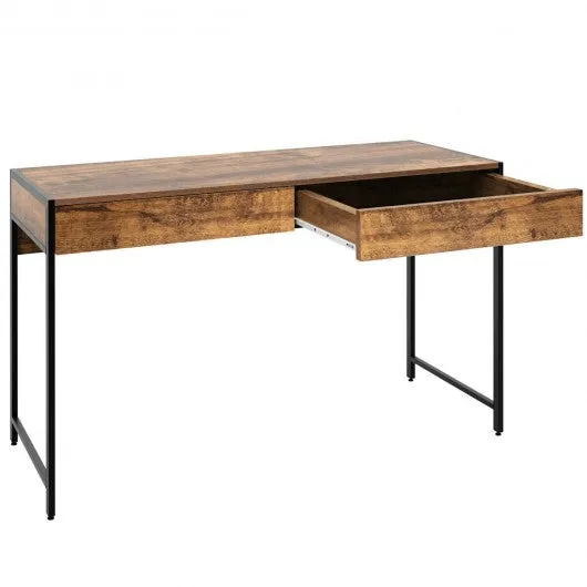 2-Drawer Computer Desk Study Table Home Office Writing Workstation-Coffee