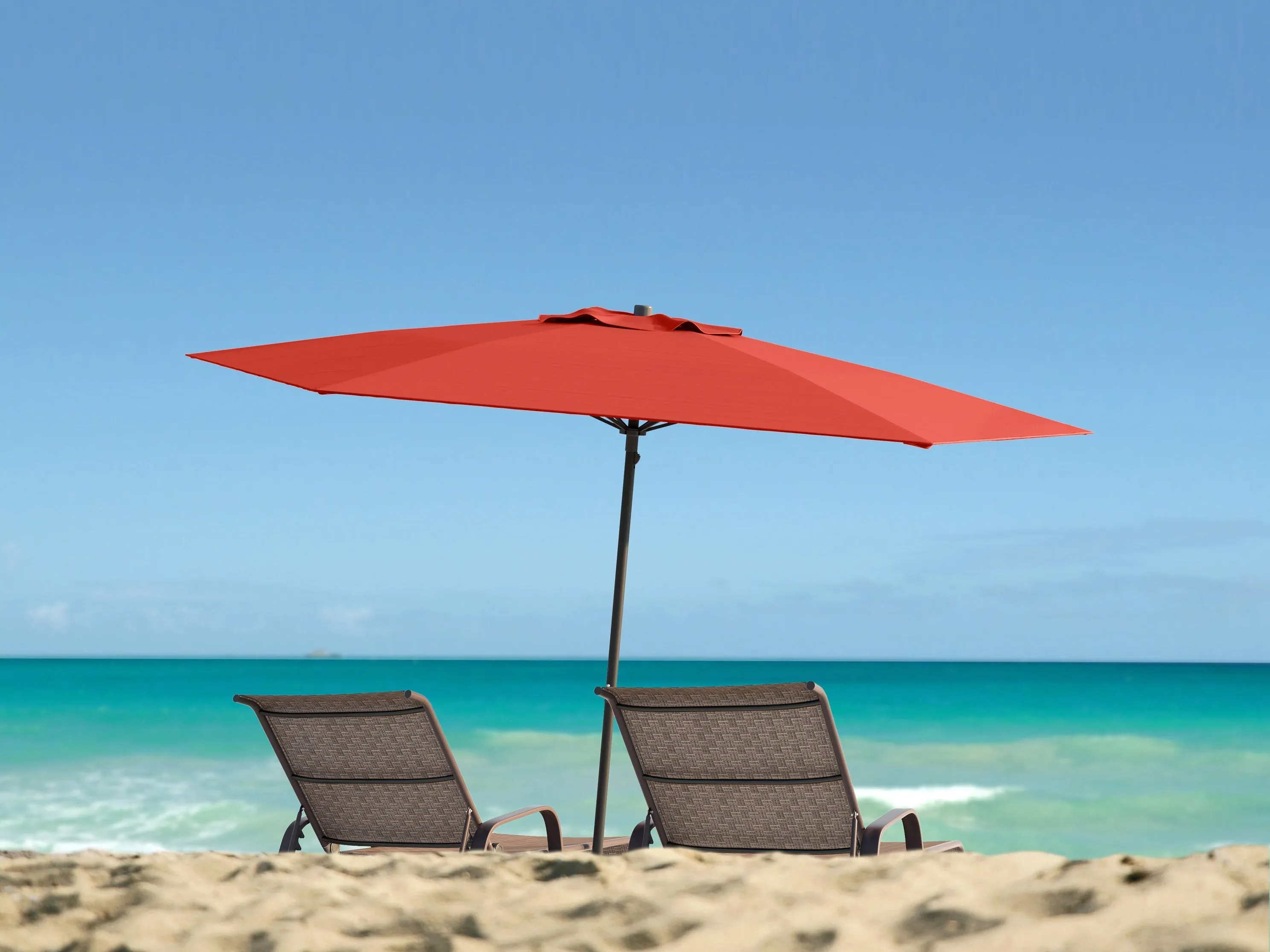 7.5ft Crimson Red Beach Umbrella