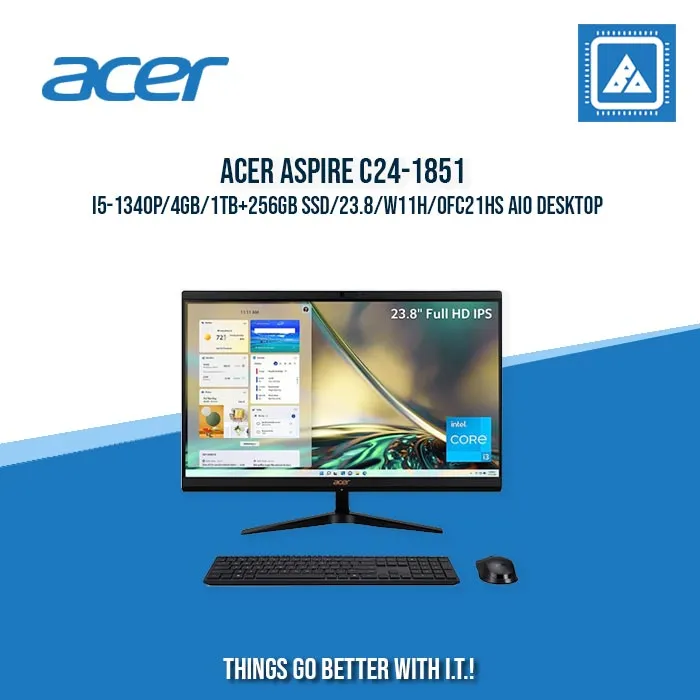 ACER ASPIRE C24-1851 I5-1340P/4GB/1TB 256GB SSD/23.8/W11H/OFC21HS AIO DESKTOP