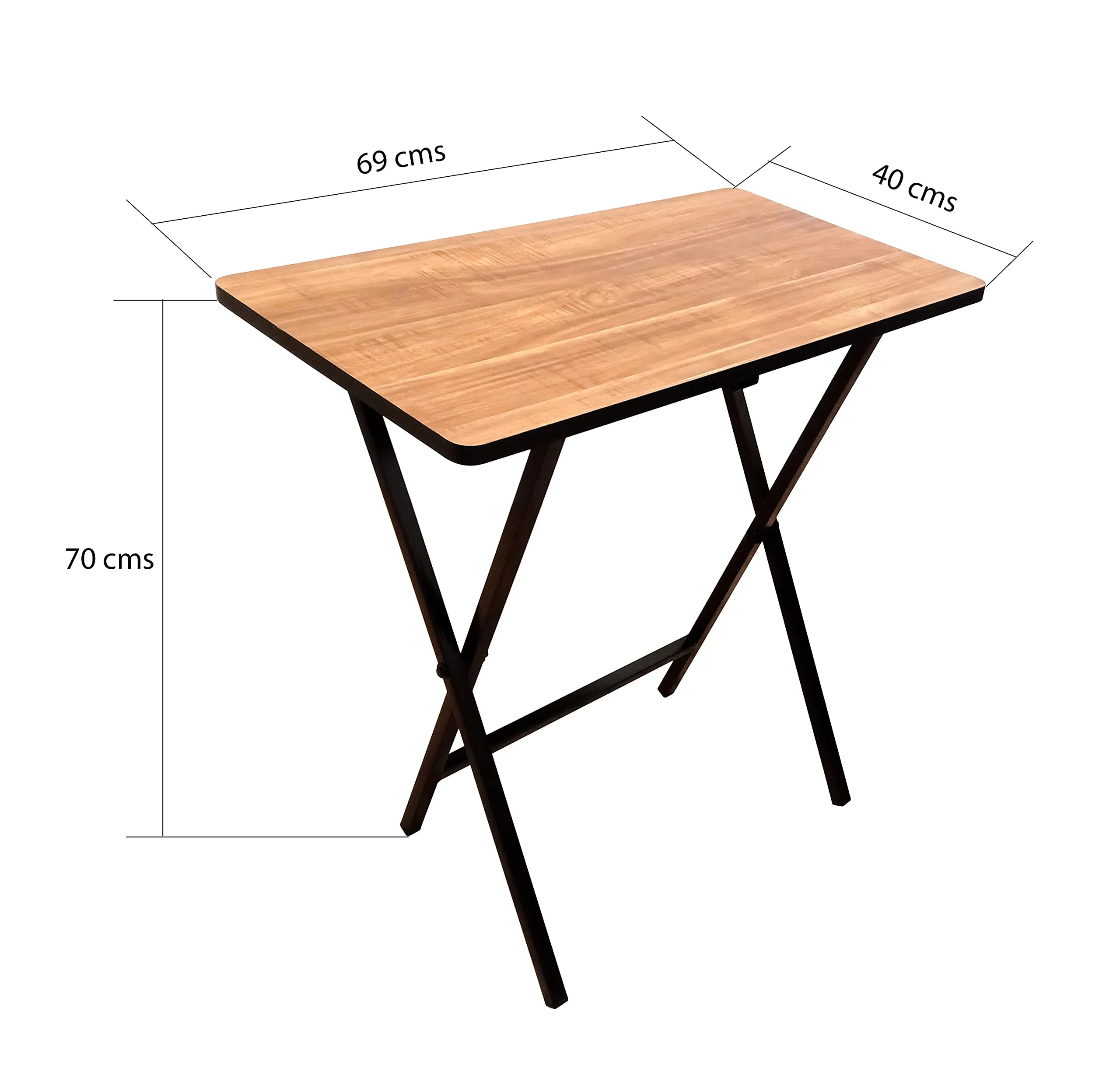 ANEXO Metal Folding Computer Table | Work from Home for Laptop Table Office | Foldable Study Desk (Teak Classic)