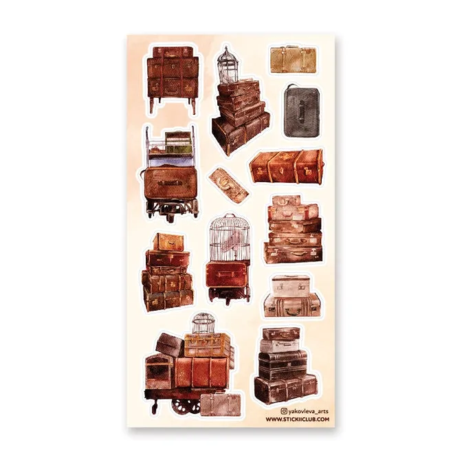 Antique Luggage Sticker Sheet