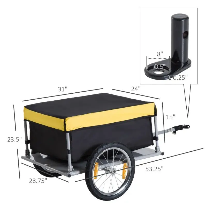 Aosom Bicycle Cargo Trailer Two-Wheel Bike Luggage Trailer