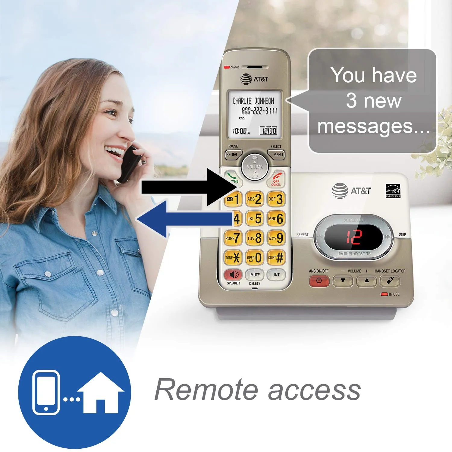 AT&T 2-Handsets Cordless Phone System with Answering System.