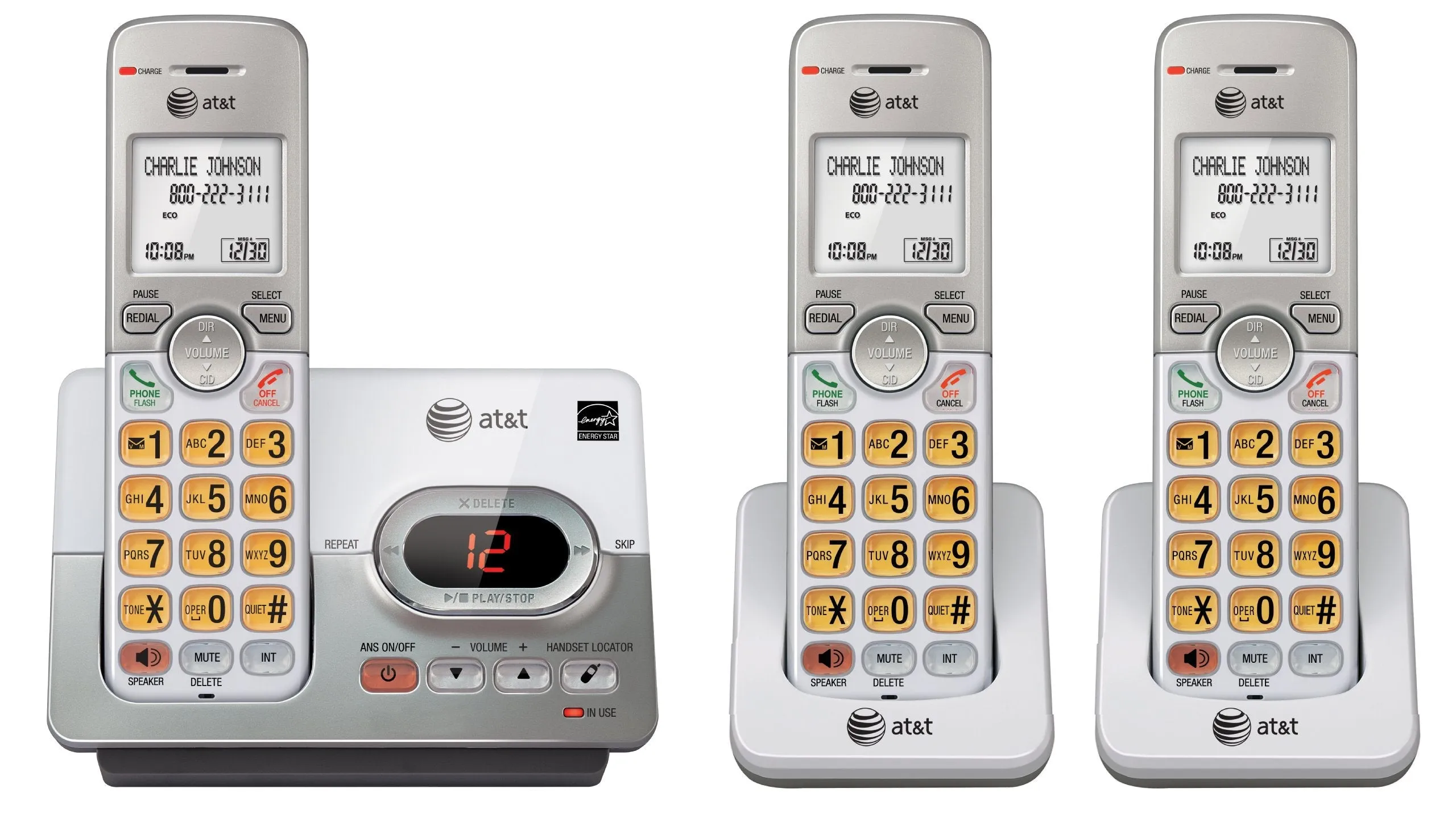 AT&T 2-Handsets Cordless Phone System with Answering System.