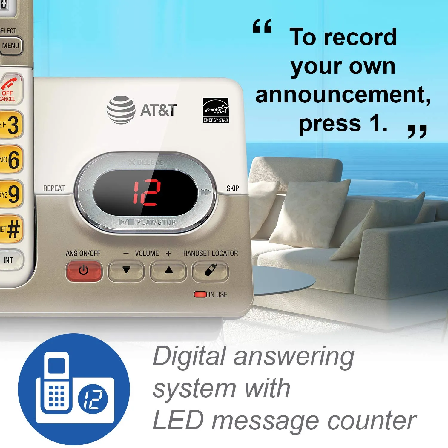 AT&T 2-Handsets Cordless Phone System with Answering System.