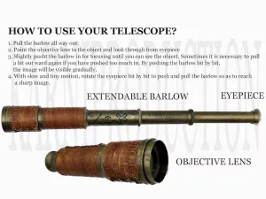 Authentic Nautical Vintage Brass & Leather Handheld Telescope: Ideal Pirate Spyglass, Sailor Gift, Perfect for Dad