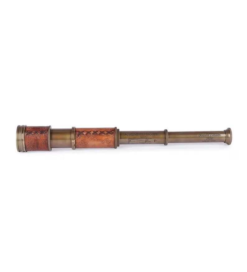 Authentic Nautical Vintage Brass & Leather Handheld Telescope: Ideal Pirate Spyglass, Sailor Gift, Perfect for Dad