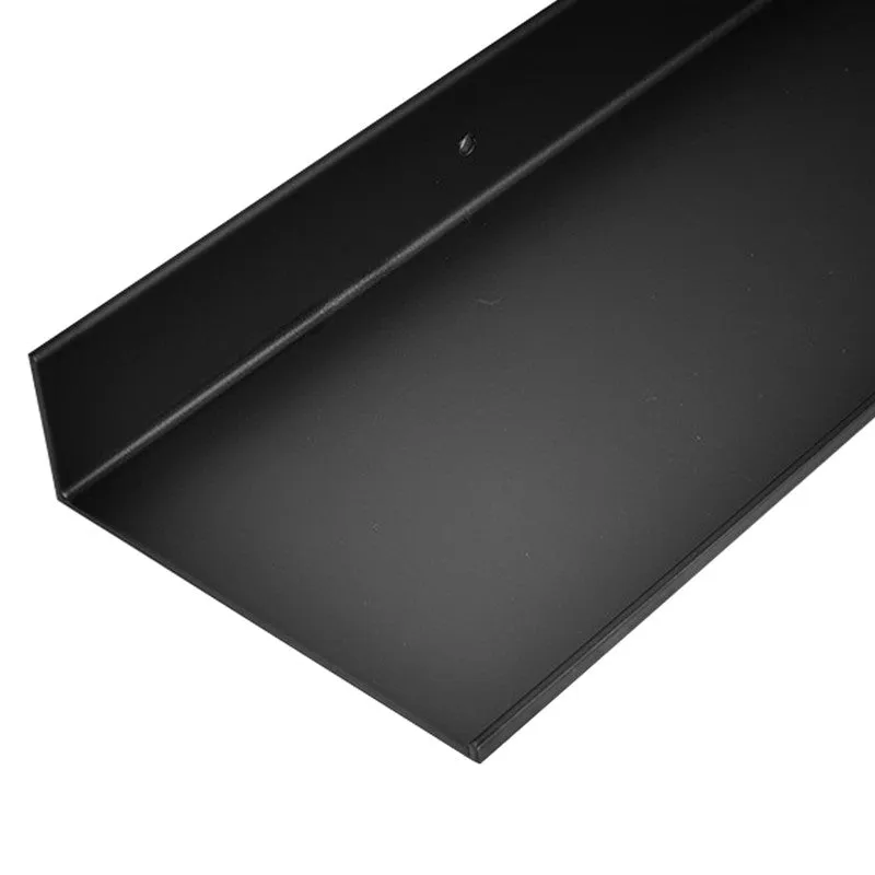 Black non-perforated bathroom shelf