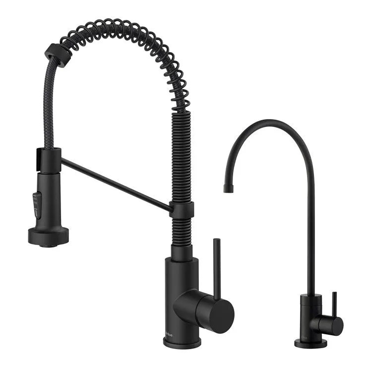 Bolden Commercial-Style Pull Down Kitchen Faucet and Purita Water Filter Faucet Combo