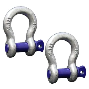 Boxer Forged Anchor Shackle 1/2” – Heavy Duty Forged Steel - Versatile & Durable – Working Load Capacity up to 2 Ton - Corrosion & Rust Resistant - Towing, Rigging, and Heavy-Duty Equipment (2 Pack)