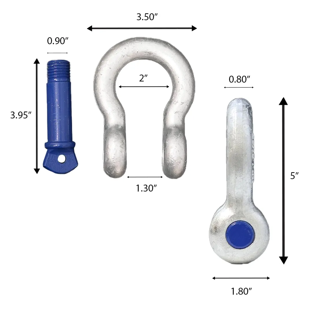 Boxer Forged Anchor Shackle 3/4” – Heavy Duty Forged Steel - Versatile & Durable – Working Load Capacity up to 4.75 Ton-Corrosion & Rust Resistant-Towing, Rigging, and Heavy-Duty Equipment (2 Pack)