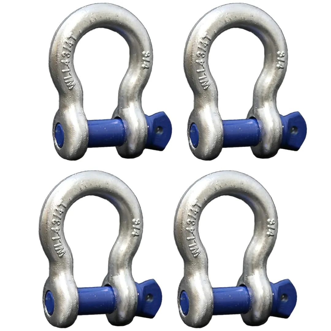 Boxer Forged Anchor Shackle 3/4” – Heavy Duty Forged Steel - Versatile & Durable – Working Load Capacity up to 4.75 Ton-Corrosion & Rust Resistant-Towing, Rigging, and Heavy-Duty Equipment (4 Pack)