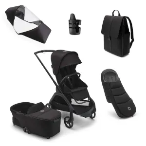 Bugaboo Dragonfly Essential Bundle - Black/Midnight Black