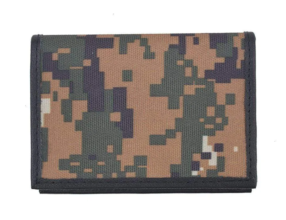 Camo RFID Blocking Premium Leather Business Card Holder Expandable Camouflage