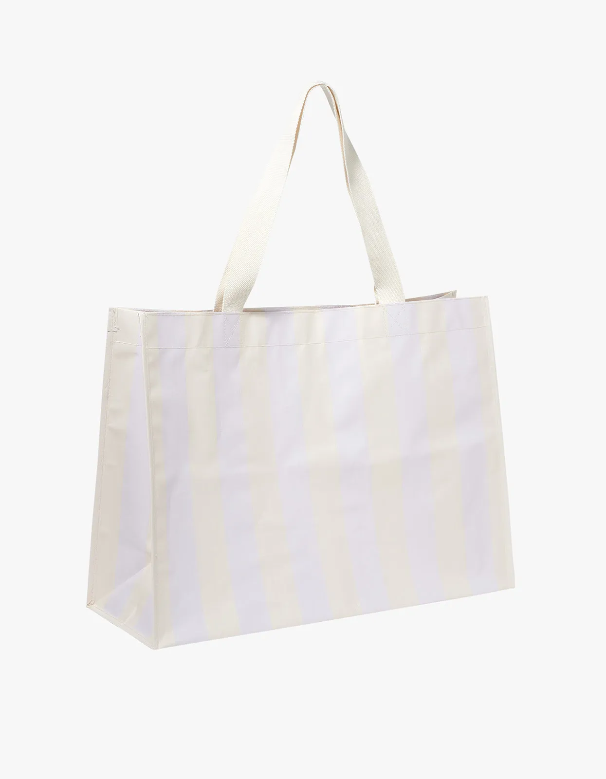 Carryall Beach Bag - Pastel Lilac Stripes