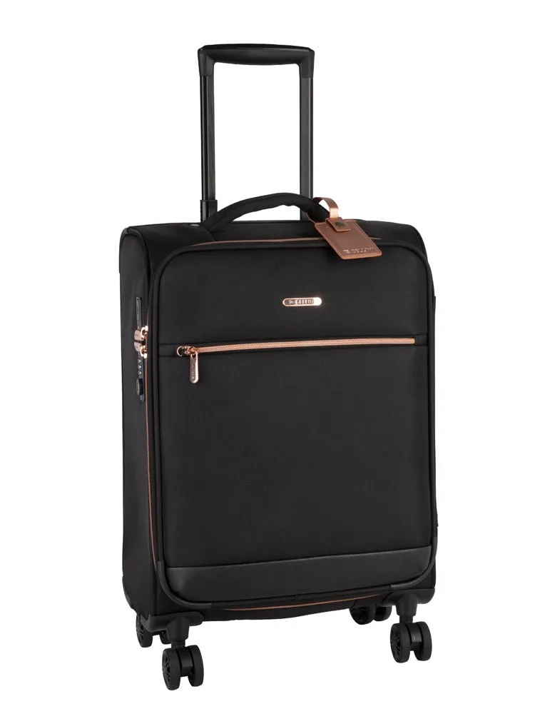 Cellini Allure Ladies 4 Wheel Carry On Trolley | Silk Black