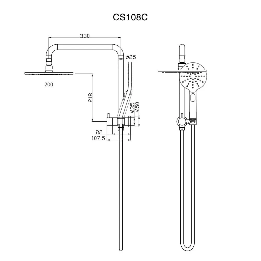 COMO Compact Rain Shower Chrome