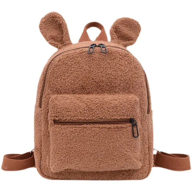 Customized Embroidery Bear Backpack Embroidered Portable Children Travel Shopping Rucksack Women's Cute Bear Shoulder Backpack