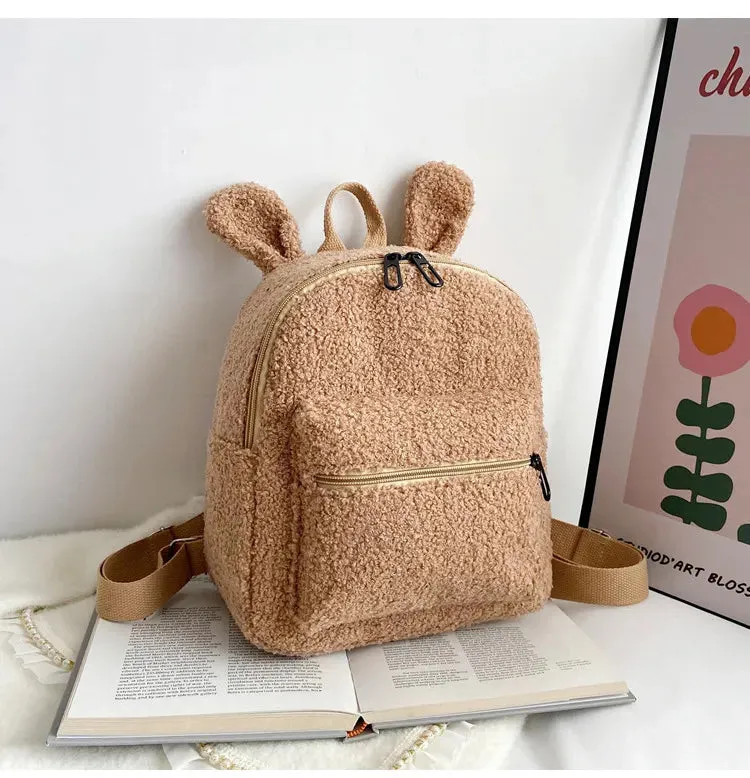 Customized Embroidery Bear Backpack Embroidered Portable Children Travel Shopping Rucksack Women's Cute Bear Shoulder Backpack