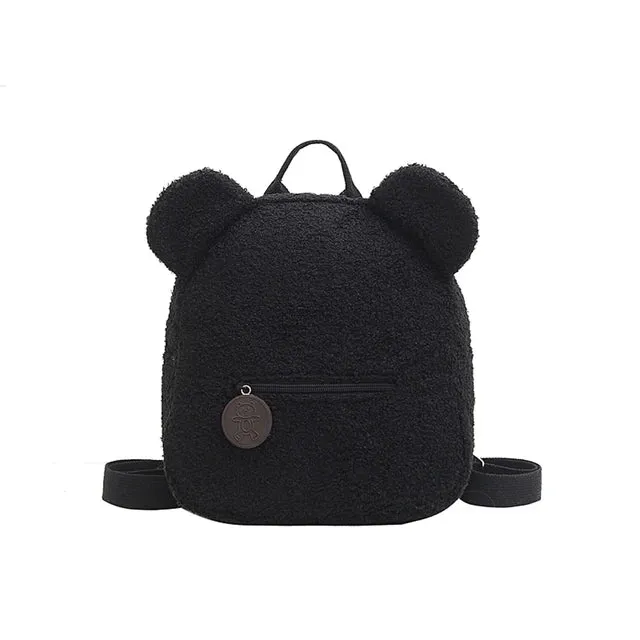 Customized Embroidery Bear Backpack Embroidered Portable Children Travel Shopping Rucksack Women's Cute Bear Shoulder Backpack