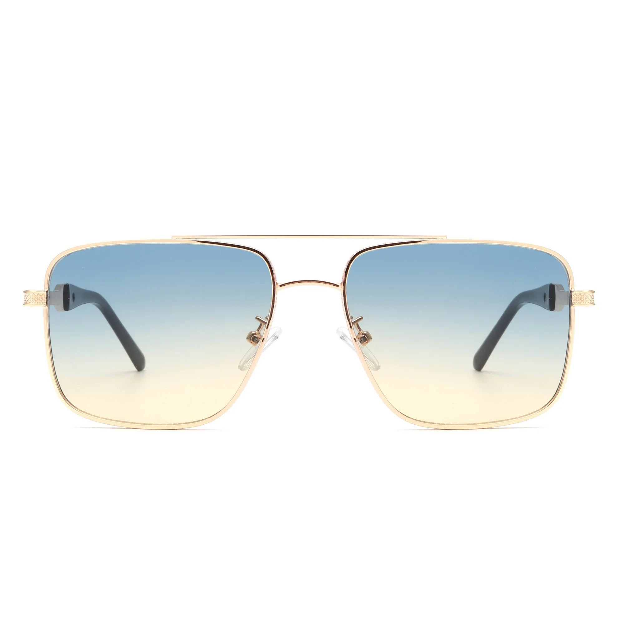 Drift - Square Flat Top Tinted Brow-Bar Fashion Sunglasses