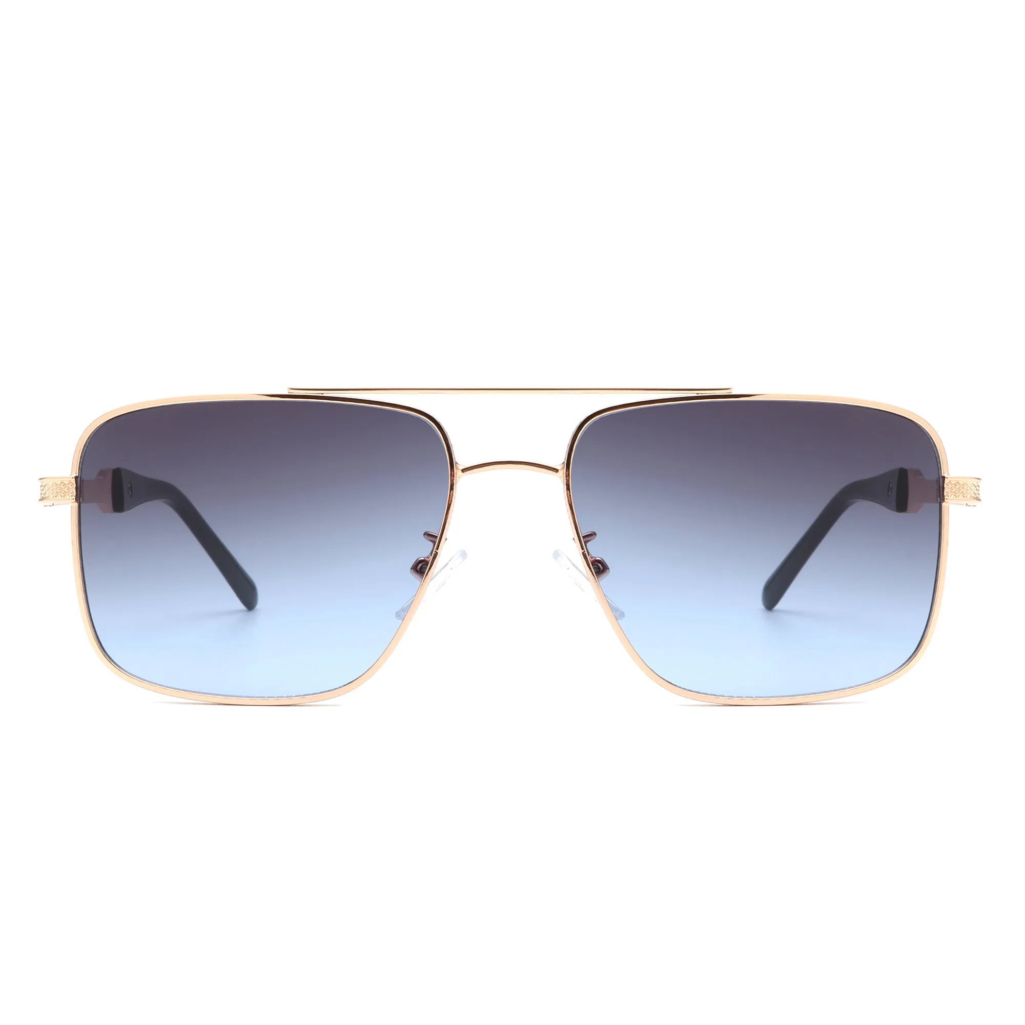 Drift - Square Flat Top Tinted Brow-Bar Fashion Sunglasses