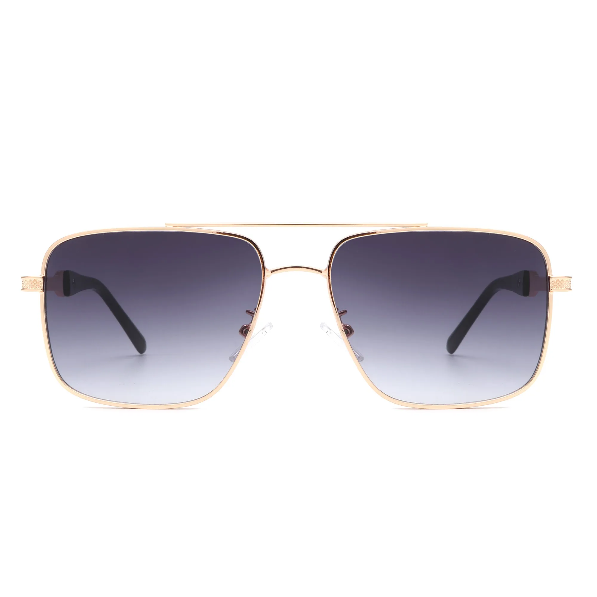 Drift - Square Flat Top Tinted Brow-Bar Fashion Sunglasses