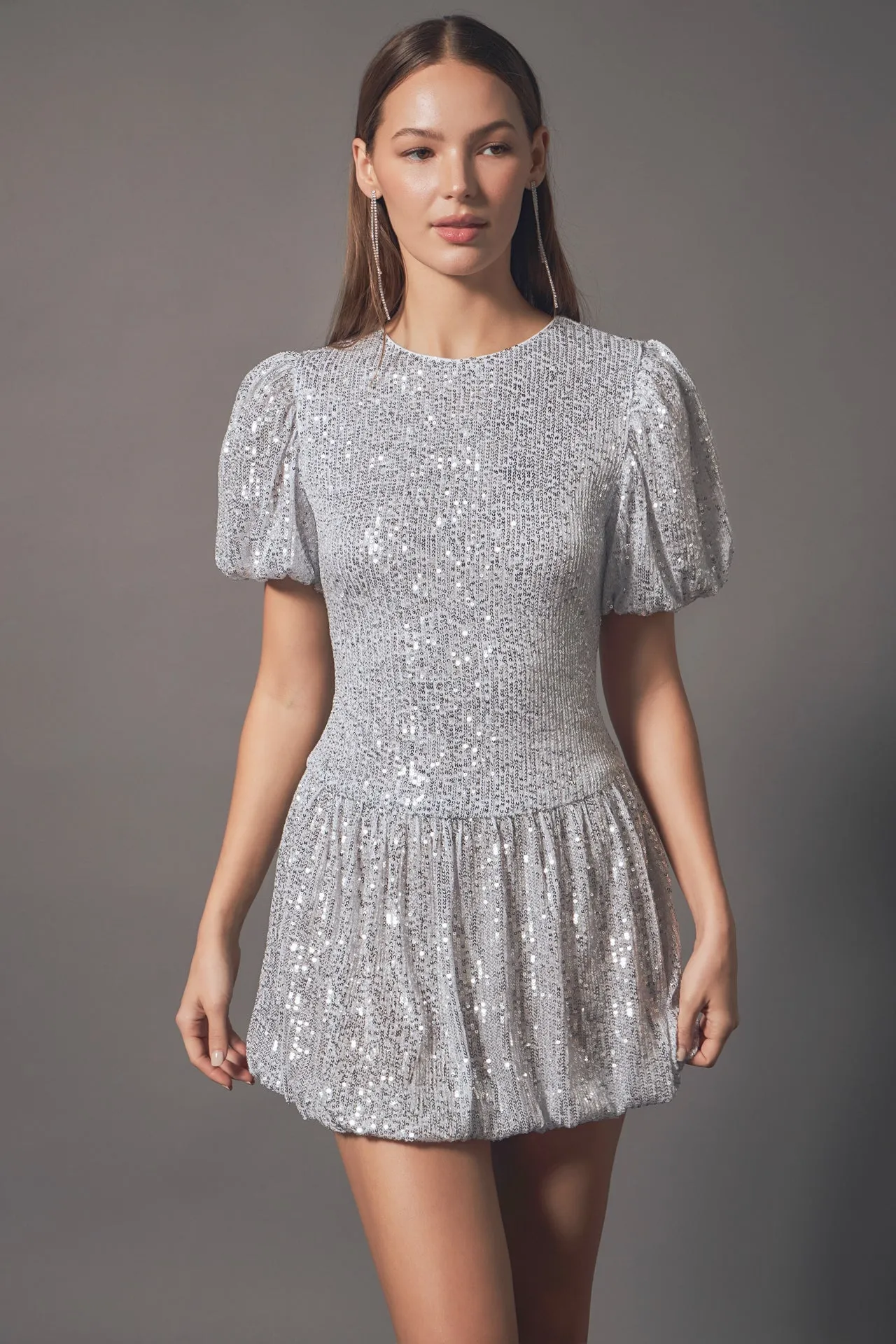 Endless Rose - Sequin Bubble Skirt Mini Dress