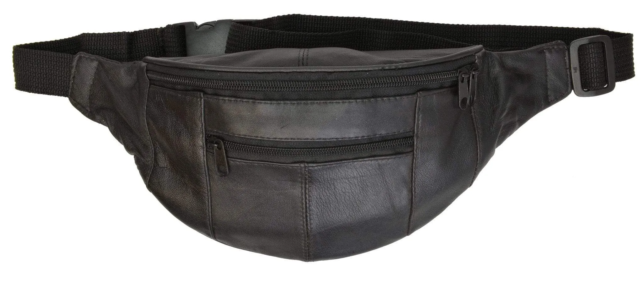 Genuine Leather Fanny Pack Pouch Waist Bag Slim Design 006 (C)