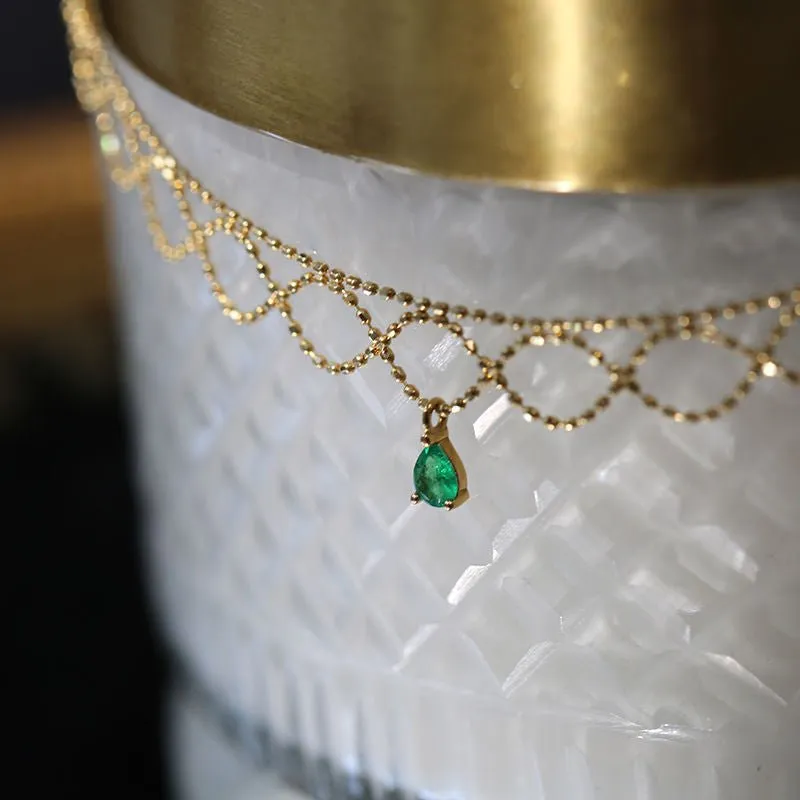 Grace S925 Silver Victorian Emerald Gold Chocker Necklace | Vintage Inspired