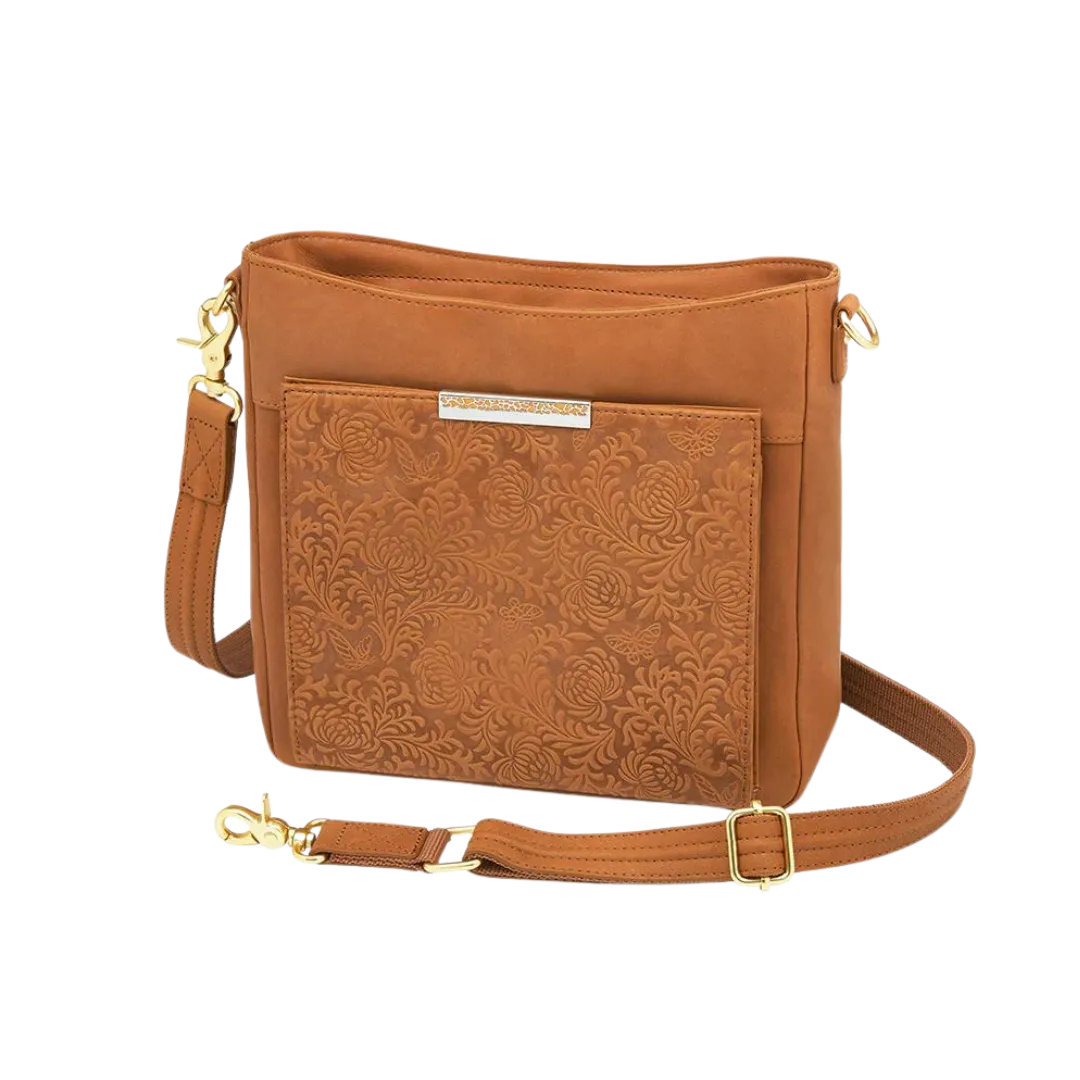 GTM Slim Crossbody, Debossed USA Cowhide with Built in Wallet