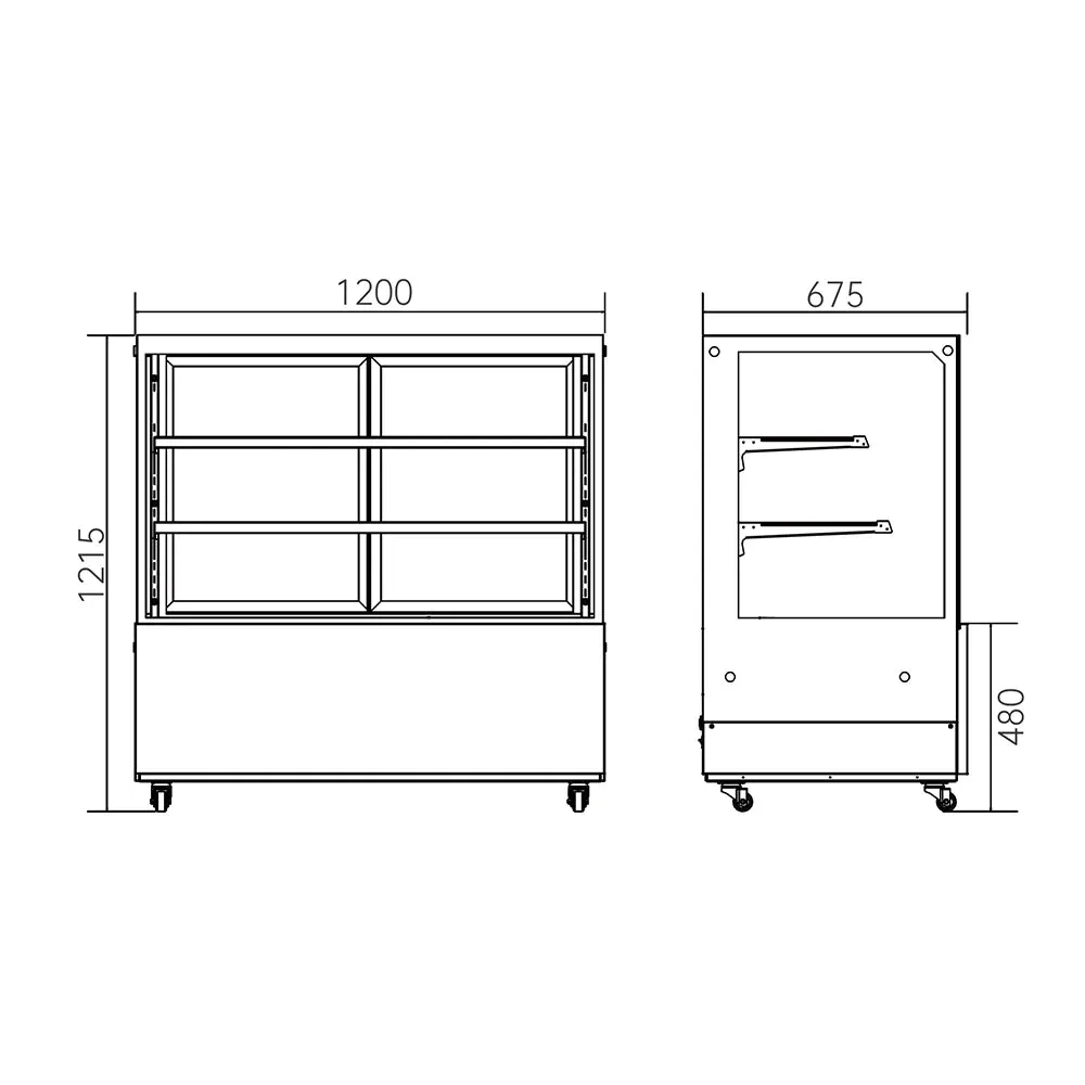 Hamoki Chilled Deli Patisserie Flat Glass Display Fridge 460 Litre - 251015