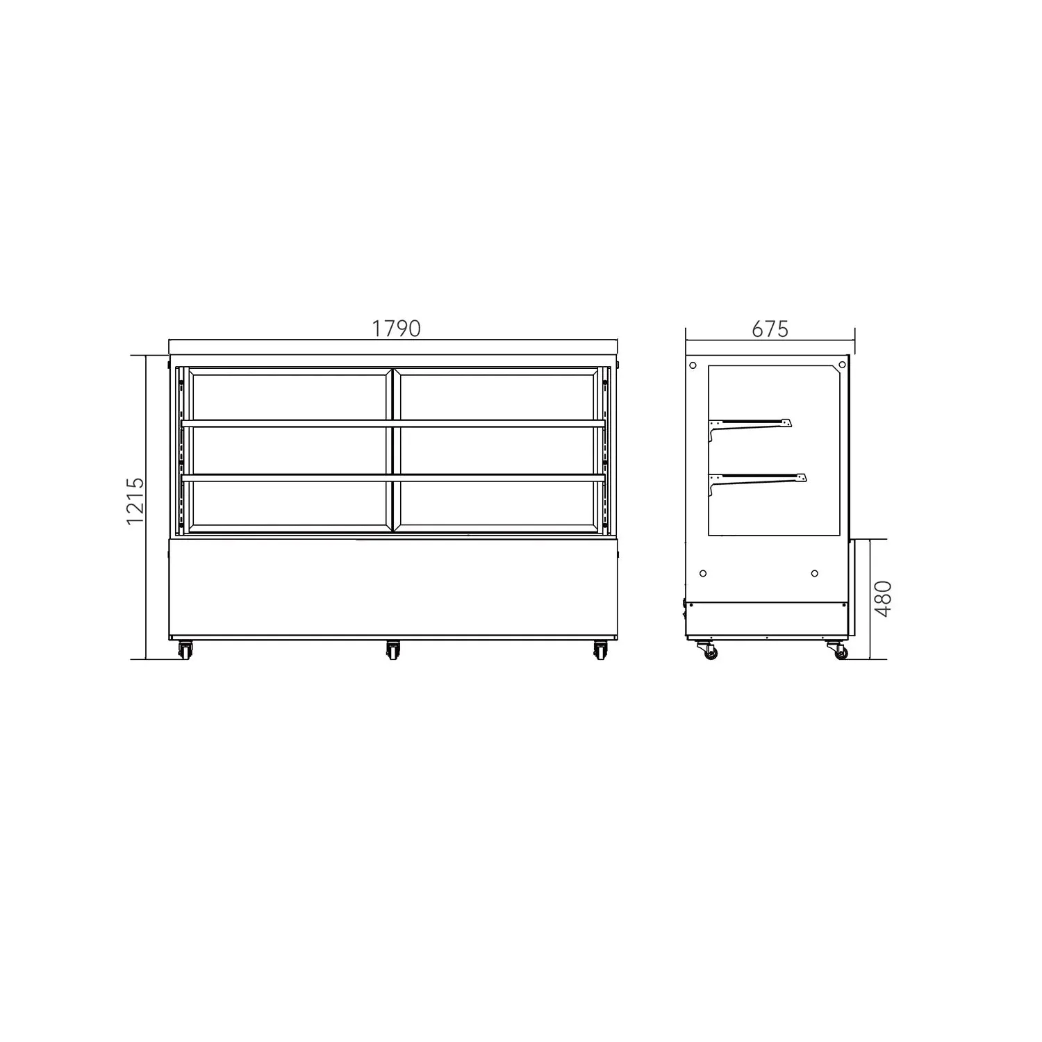 Hamoki Chilled Deli Patisserie Flat Glass Display Fridge 700 Litre - 251017