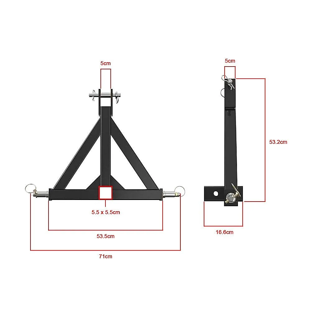 Heavy Duty Carbon Steel 3-Point Hitch Drawbar for Cat 1 Tractor