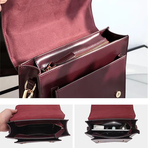 High Quality Leather Small Satchel Shoulder Bags For Ladies