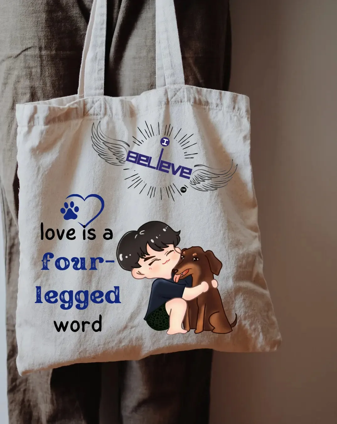 I Believe in Furry Love Daily Thaila -  Canvas Reusable Bags