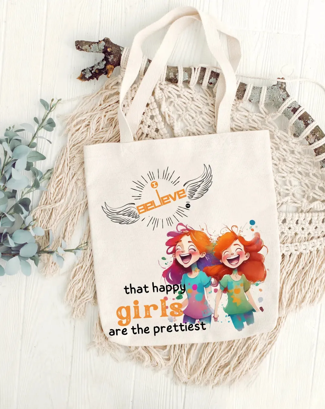 I Believe in Happy Daily Thaila -  Canvas Reusable Bags