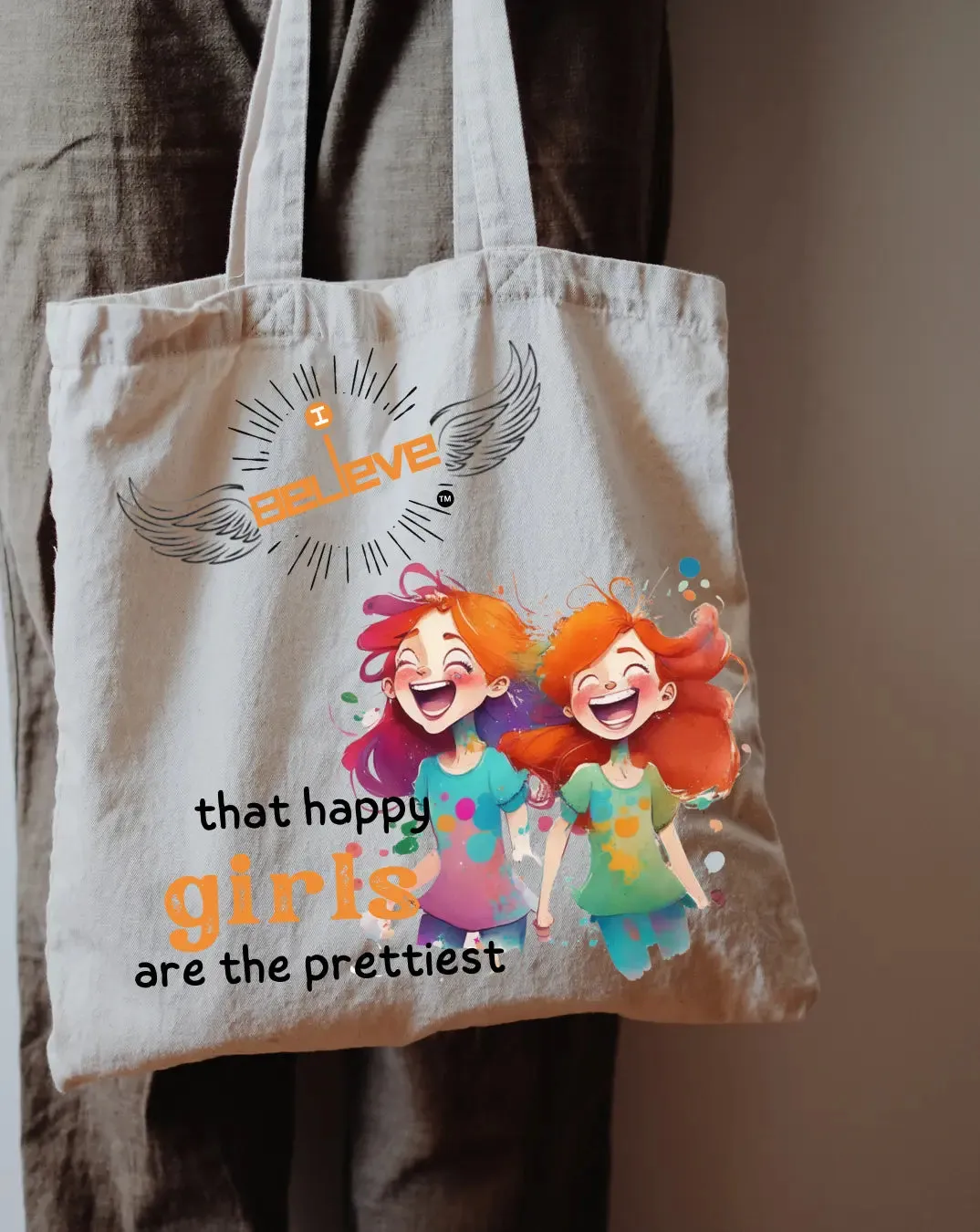 I Believe in Happy Daily Thaila -  Canvas Reusable Bags