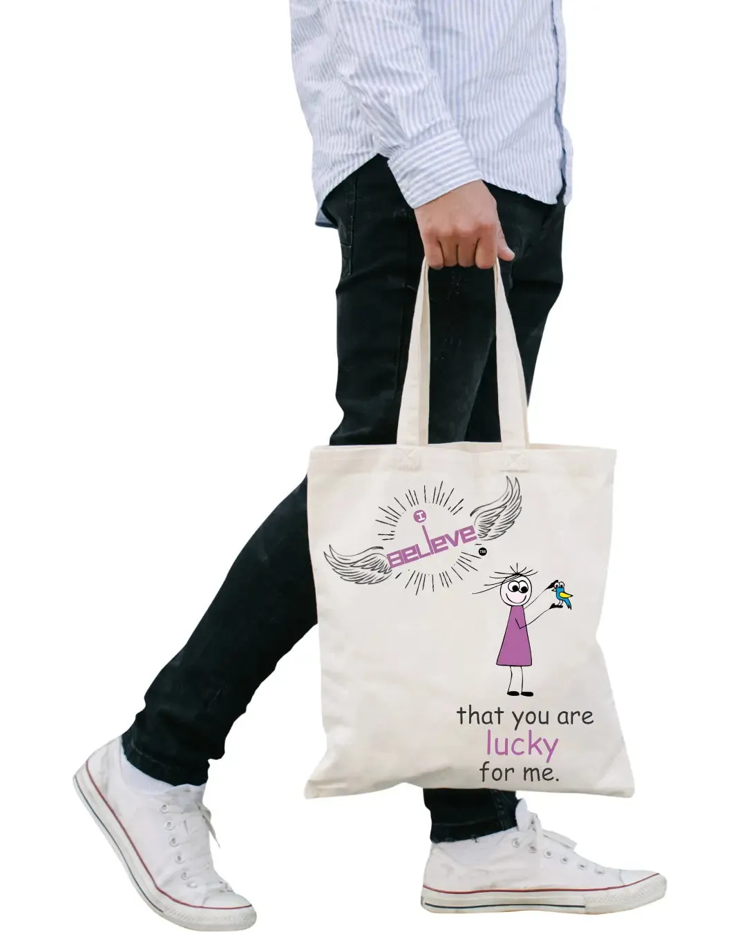 I Believe in Luck Daily Thaila -  Canvas Reusable Bags