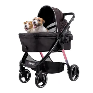 Ibiyaya® Retro Luxe Pet Stroller | Prism Black