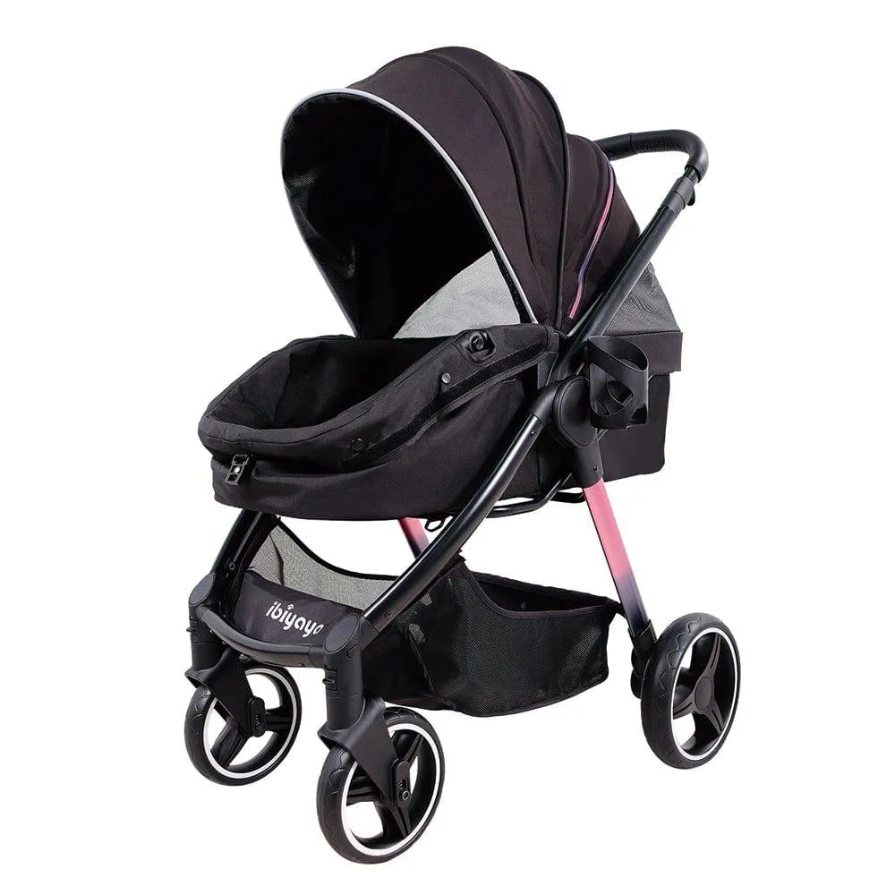 Ibiyaya® Retro Luxe Pet Stroller | Prism Black