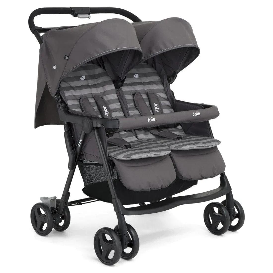 Joie Aire Twin Stroller (inc footmuff & raincover) in Dark Pewter