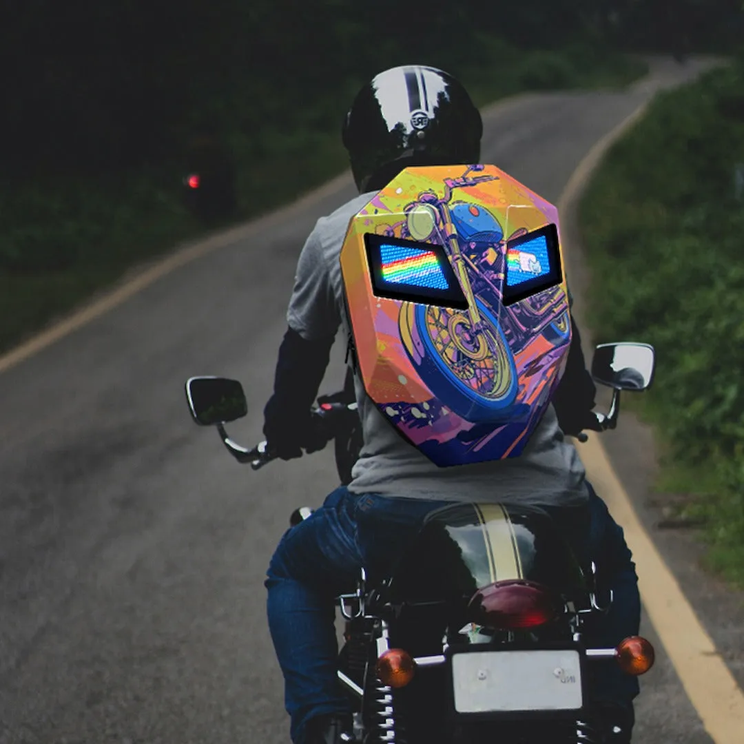 Knight LED Motorcycle Backpack - Flame Design