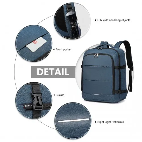 Kono Multi-level High-capacity Cabin Bag Travel Backpack - Navy