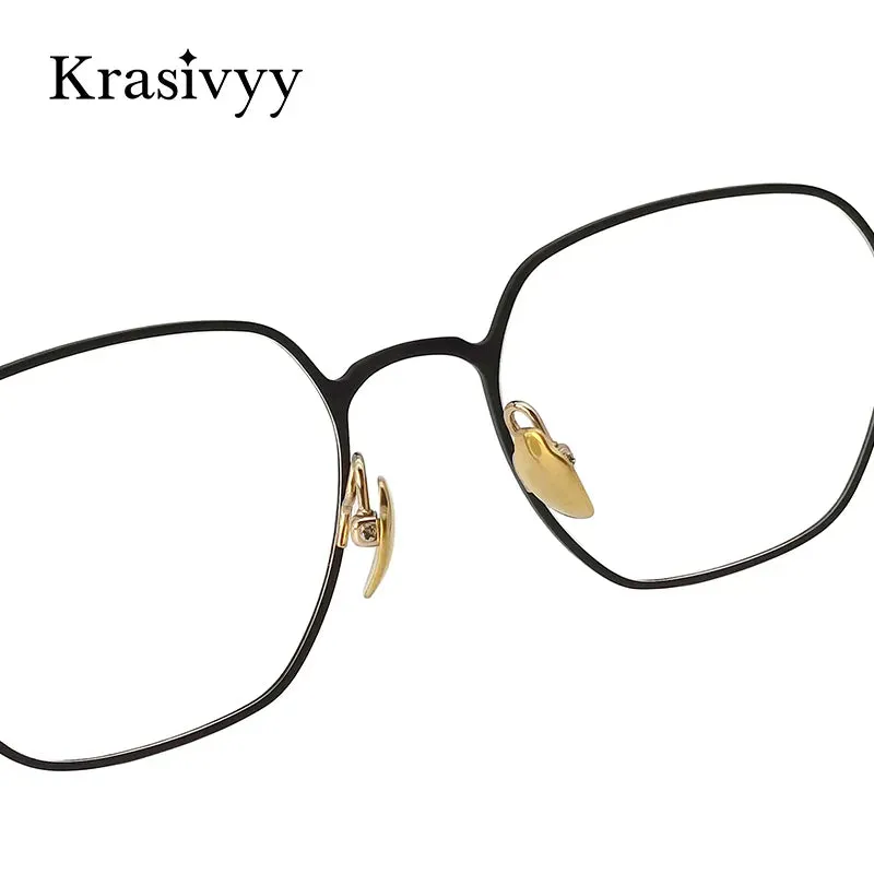 Krasivyy Men's Full Rim Polygon Screwless Titanium Eyeglasses Hm5007