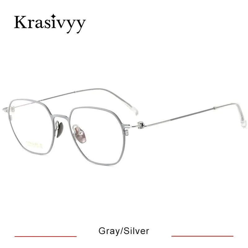 Krasivyy Men's Full Rim Polygon Screwless Titanium Eyeglasses Hm5007