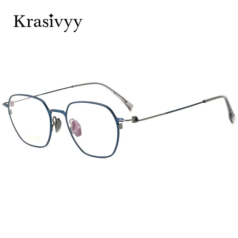 Krasivyy Men's Full Rim Polygon Screwless Titanium Eyeglasses Hm5007