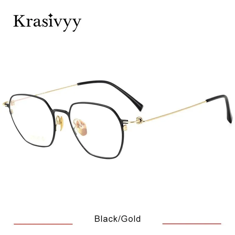 Krasivyy Men's Full Rim Polygon Screwless Titanium Eyeglasses Hm5007