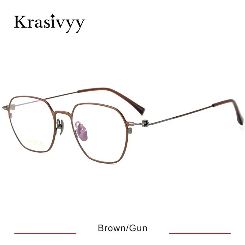 Krasivyy Men's Full Rim Polygon Screwless Titanium Eyeglasses Hm5007